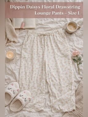 Dippin Daisys Floral Drawstring Lounge Pants – Size L